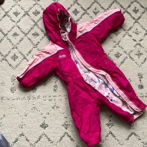 Pink Columbia Snowsuit Fleece lined water resistant 18 mo